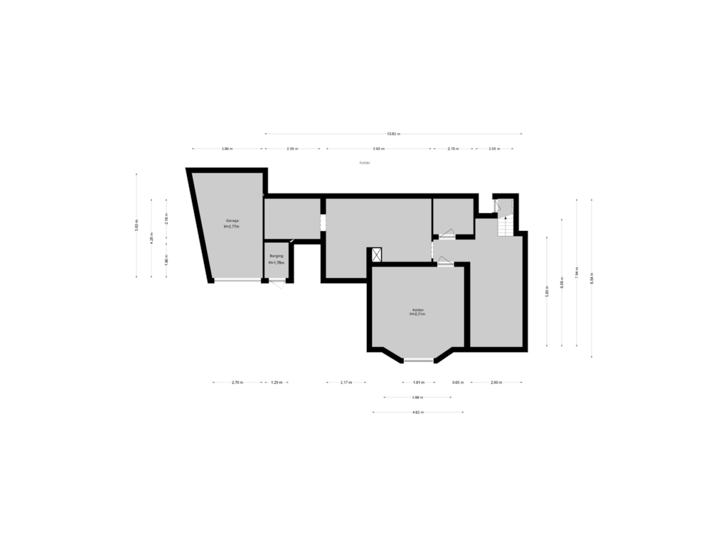 Bekijk plattegrond van Kelder van Cremerweg 150