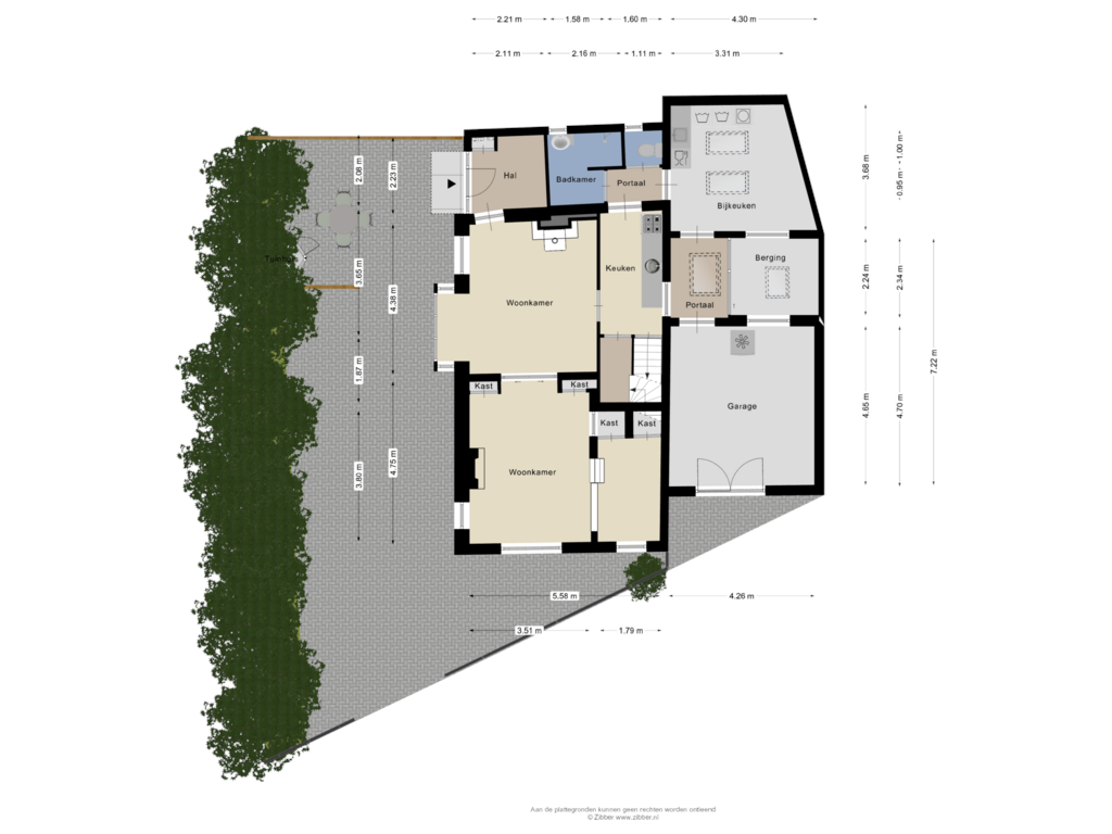 Bekijk plattegrond van Begane grond +Tuin van Hoofdstraat 4