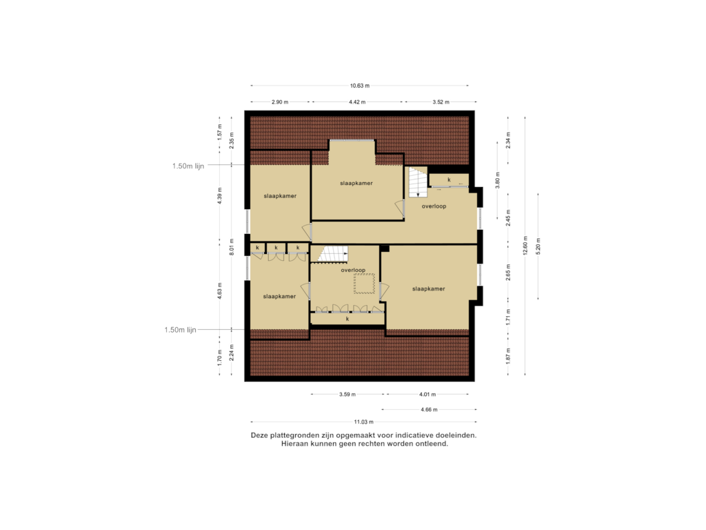 View floorplan of 1e verdieping of Kieftendijk 9-- 11