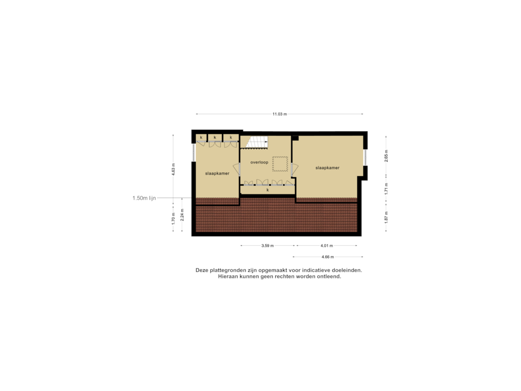 View floorplan of 1e verdieping-9 of Kieftendijk 9-- 11