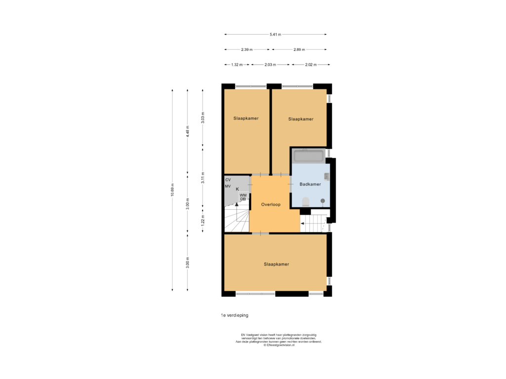 View floorplan of 1e verdieping of Israël Queridolaan 9