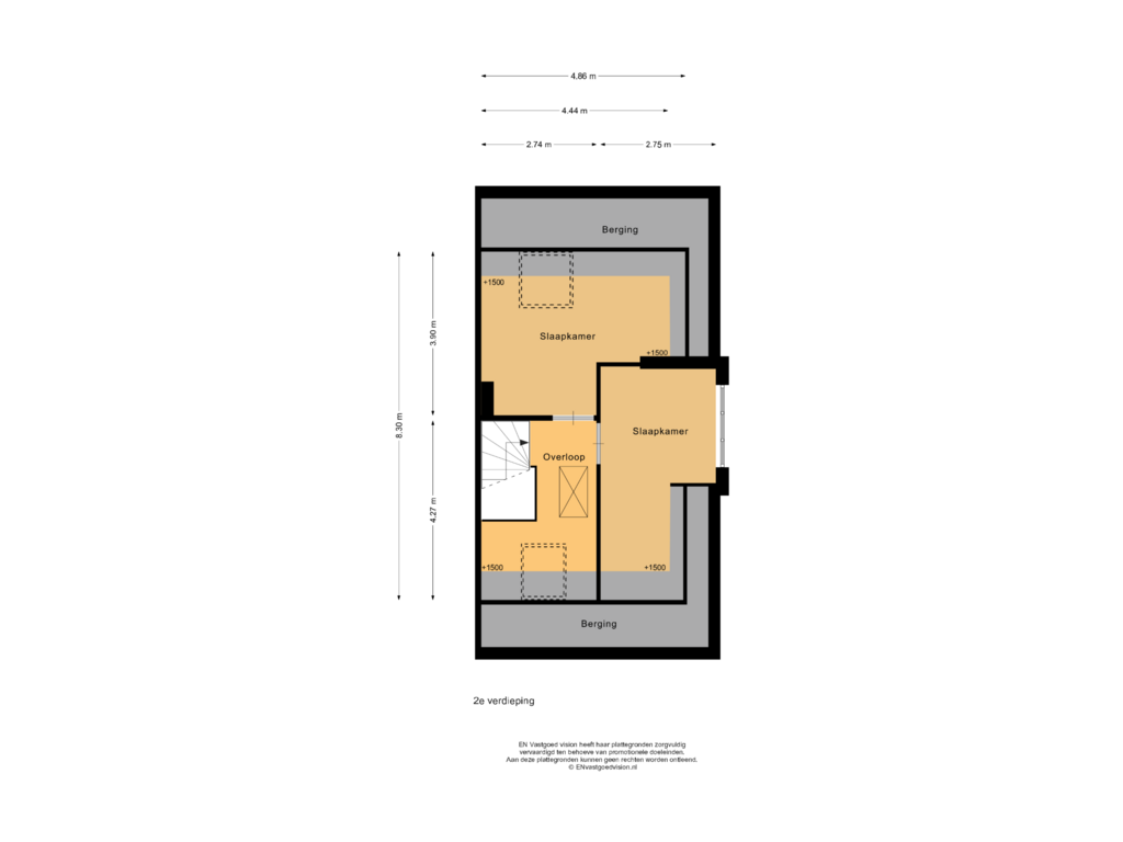 View floorplan of 2e verdieping of Israël Queridolaan 9