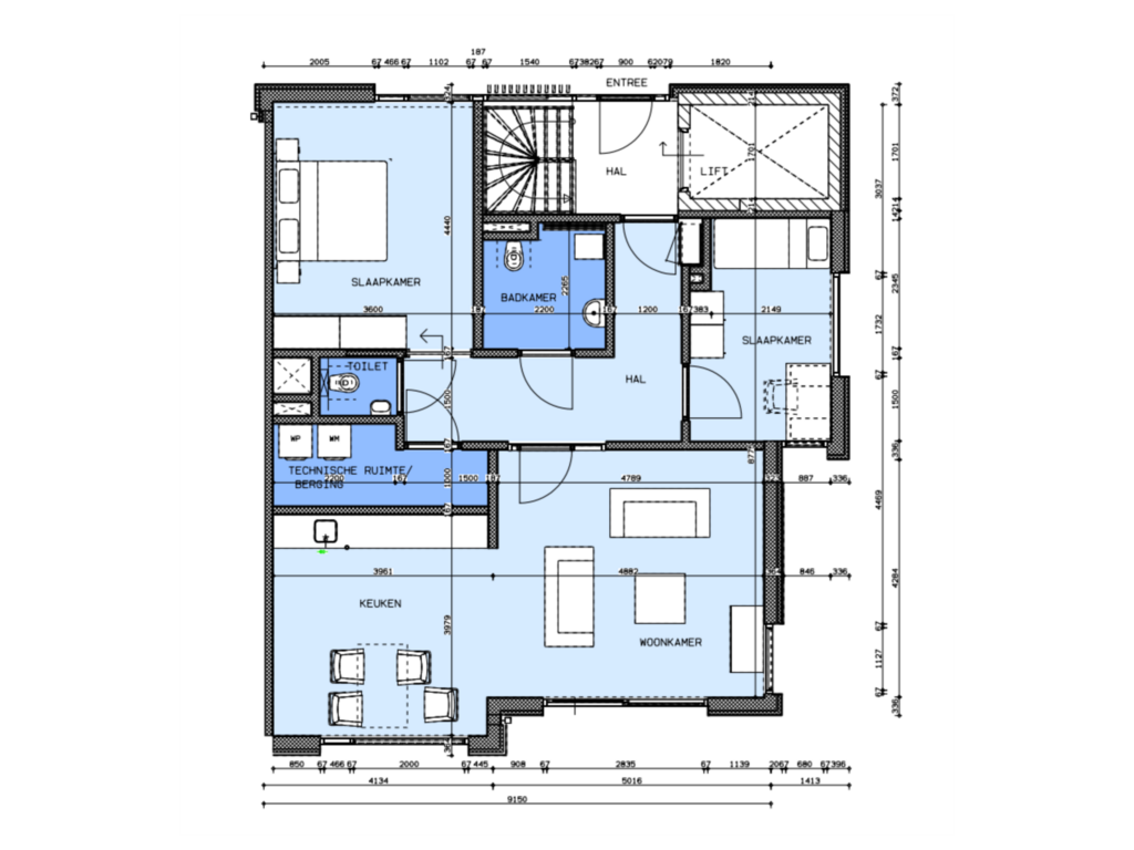 View floorplan of Type B of Paterplantsoen 6