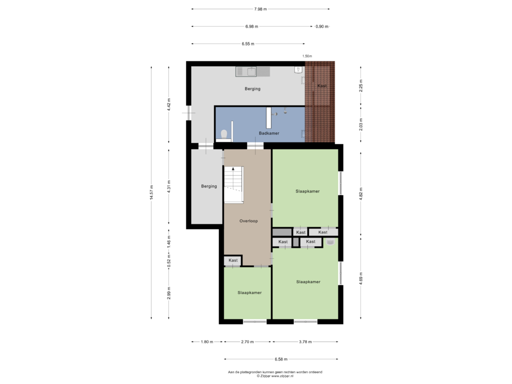 View floorplan of Eerste verdieping of Hogewaldstraat 1-A