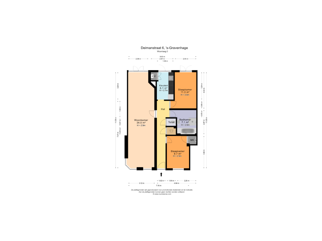 Bekijk plattegrond van Woonlaag 0 van Deimanstraat 6-8 10