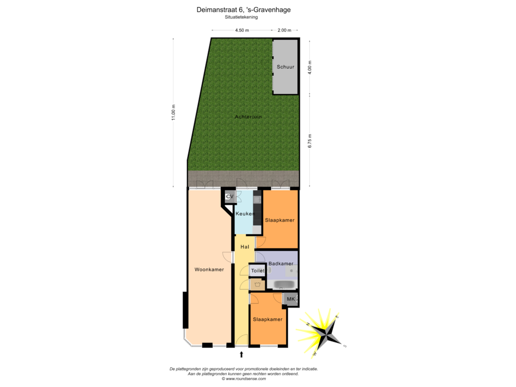 Bekijk plattegrond van Situatietekening van Deimanstraat 6-8 10