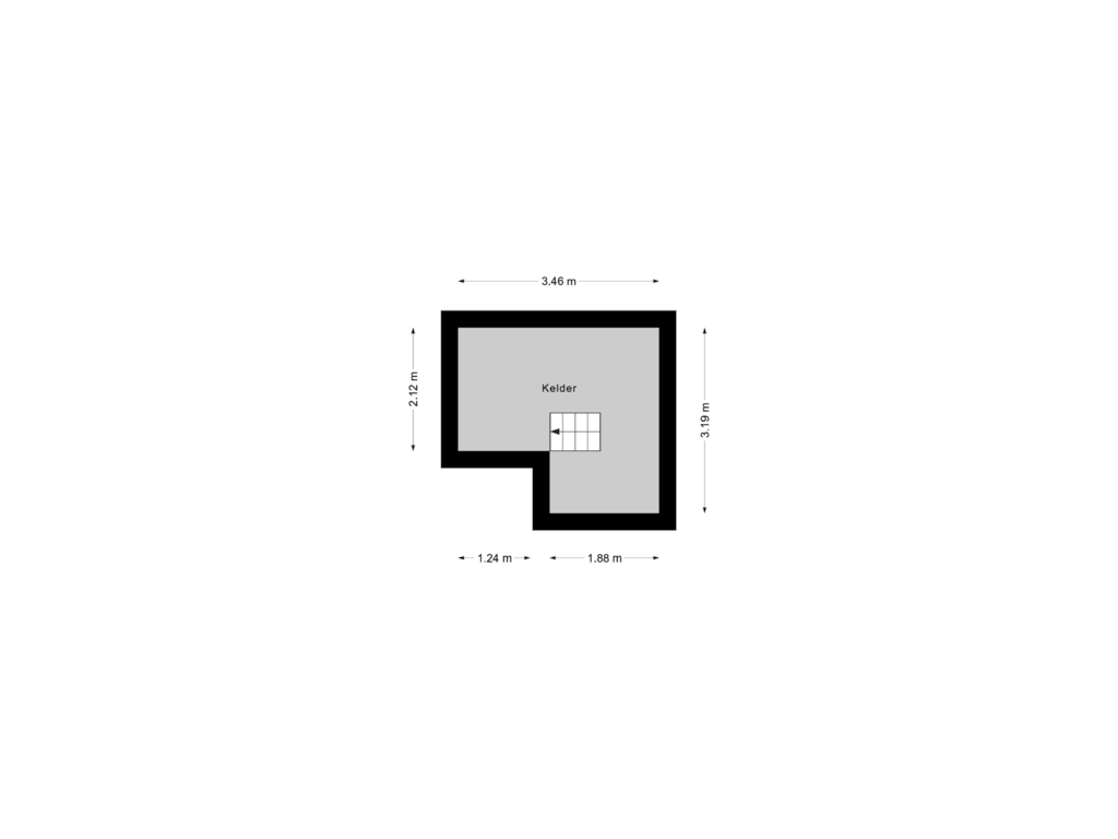 Bekijk plattegrond van Kelder van Noorderstraat 4