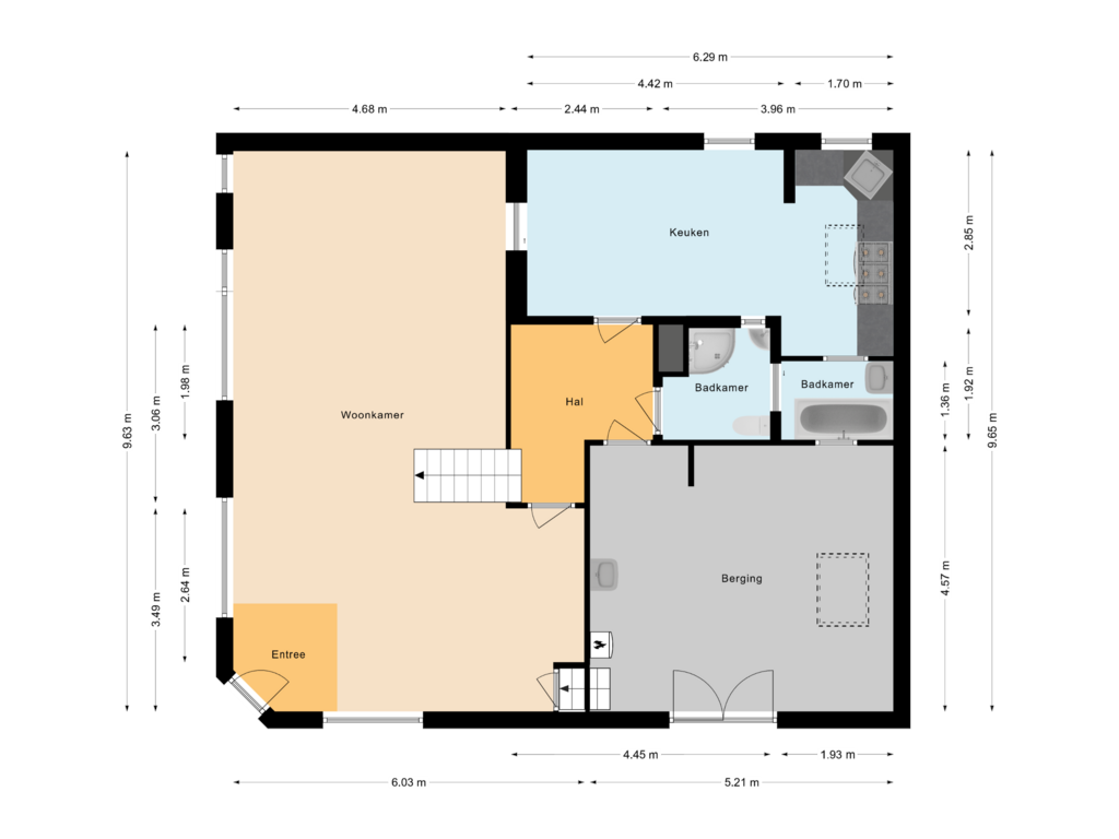 Bekijk plattegrond van Begane grond van Noorderstraat 4