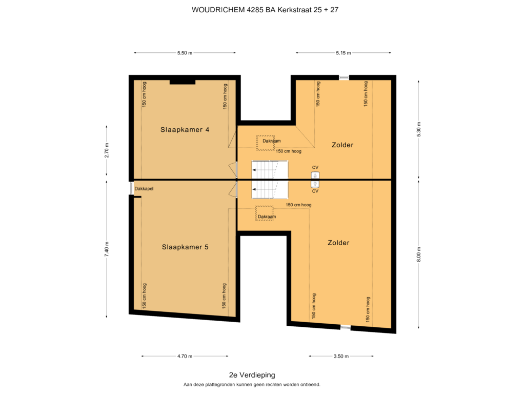 Bekijk plattegrond van 2e Verdieping van Kerkstraat 25-27