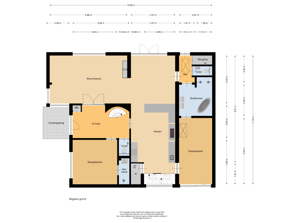 View floorplan of Begane grond of Militaireweg 114