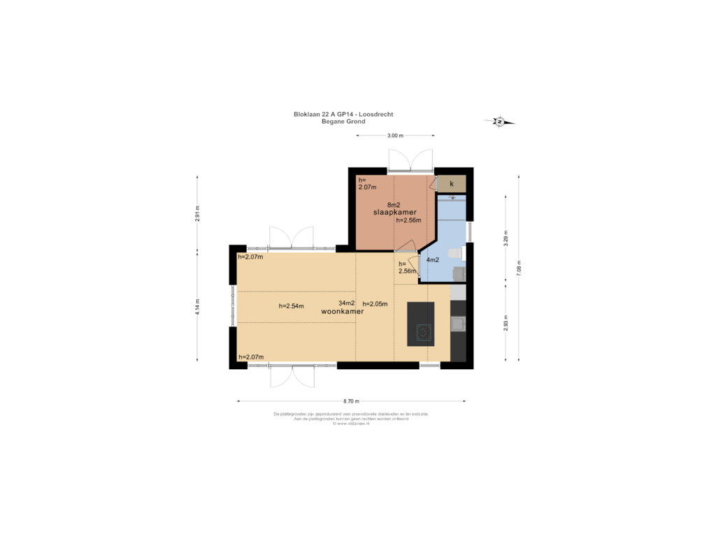 View floorplan of BEGANE GROND of Bloklaan 22-AGP14