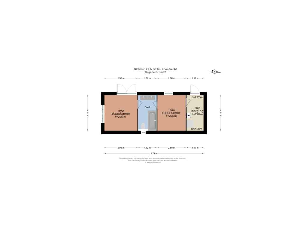 View floorplan of BEGANE GROND 2 of Bloklaan 22-AGP14