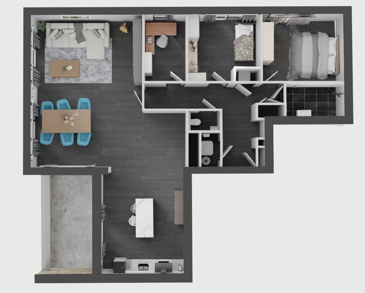 Foto 2 van 4-kamer appartement (Bouwnr. 1)