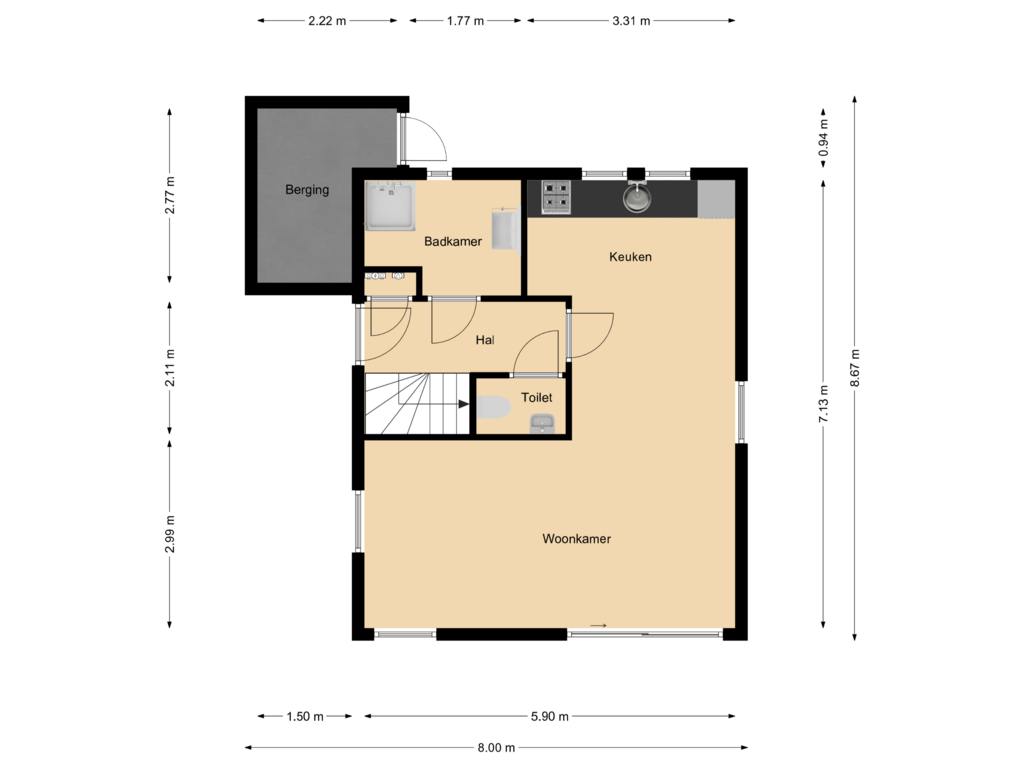 Bekijk plattegrond van First floor van Midden Peelweg 5-036