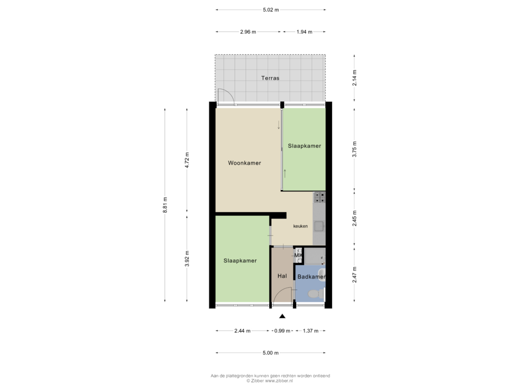 Bekijk plattegrond van Begane grond van Eikenlaan 72