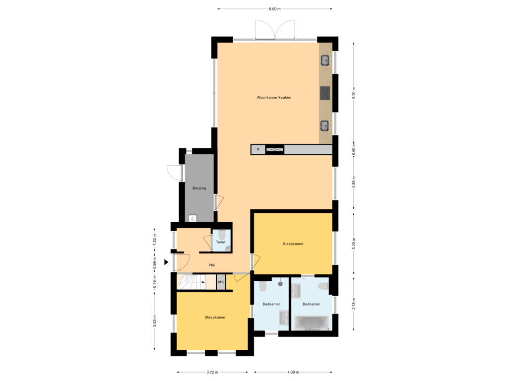 Bekijk plattegrond van Begane Grond van Braamdijk 12