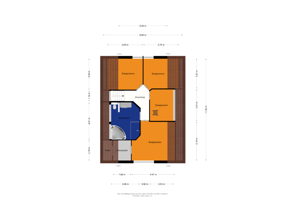 View floorplan of Eerste verdieping of Korte Brouwersstraat 10