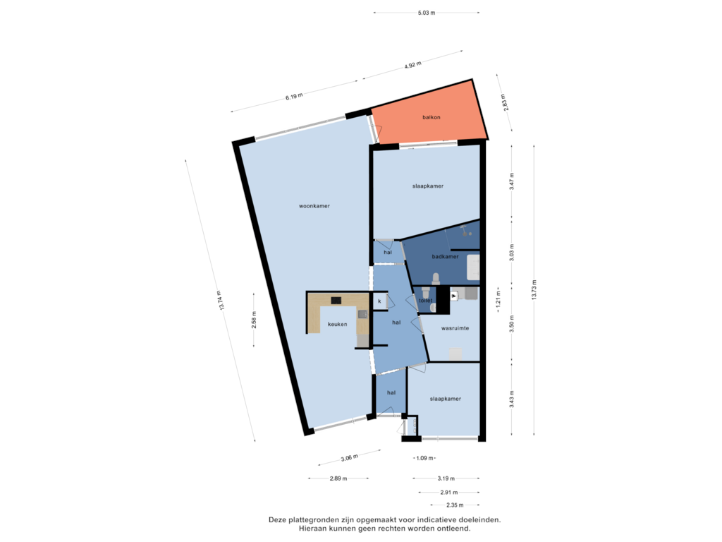 Bekijk plattegrond van Appartement van Veldzigt 43