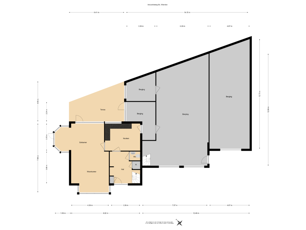 Bekijk plattegrond van Begane grond van Industrieweg 8-B