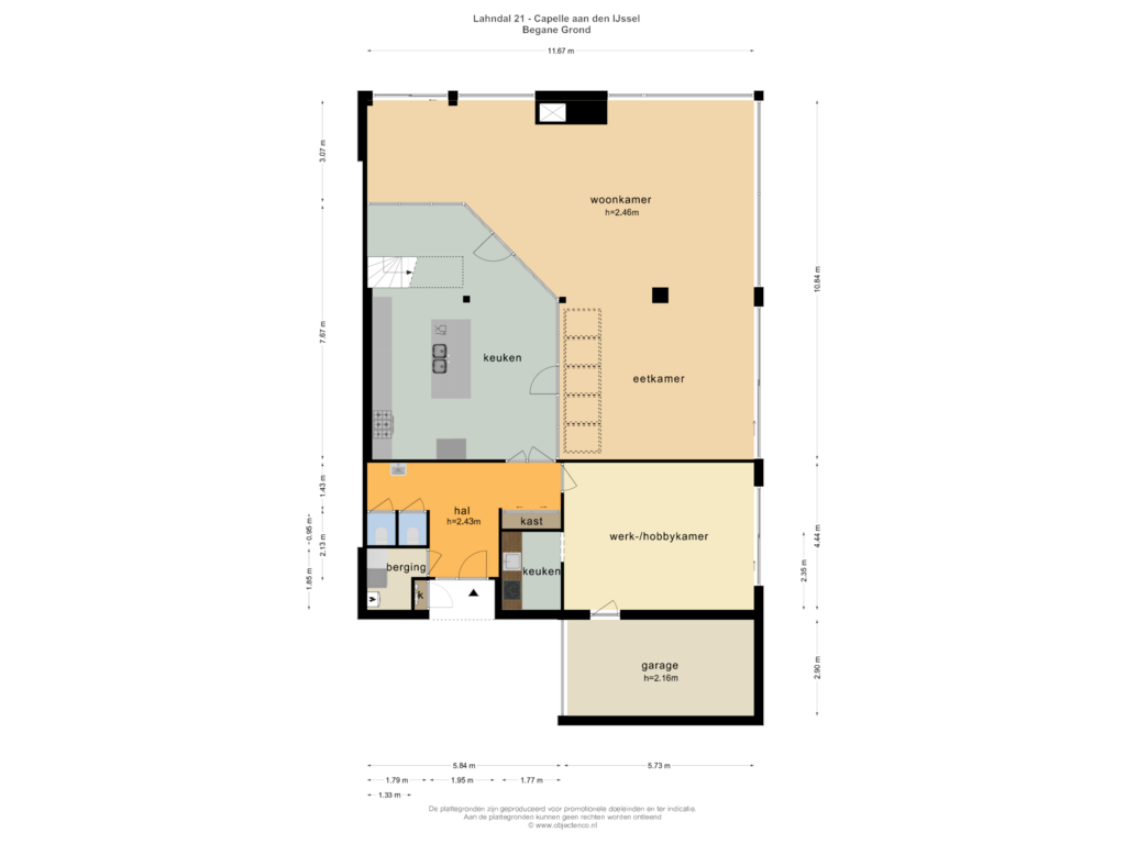 View floorplan of BEGANE GROND of Lahndal 21