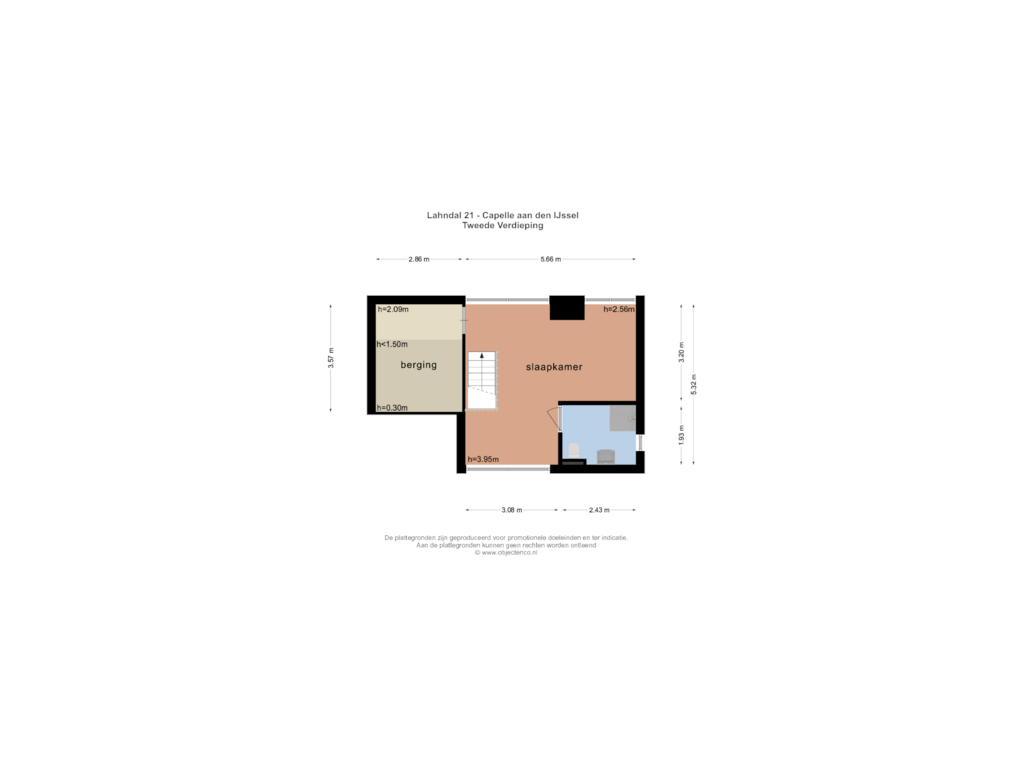 View floorplan of TWEEDE VERDIEPING of Lahndal 21