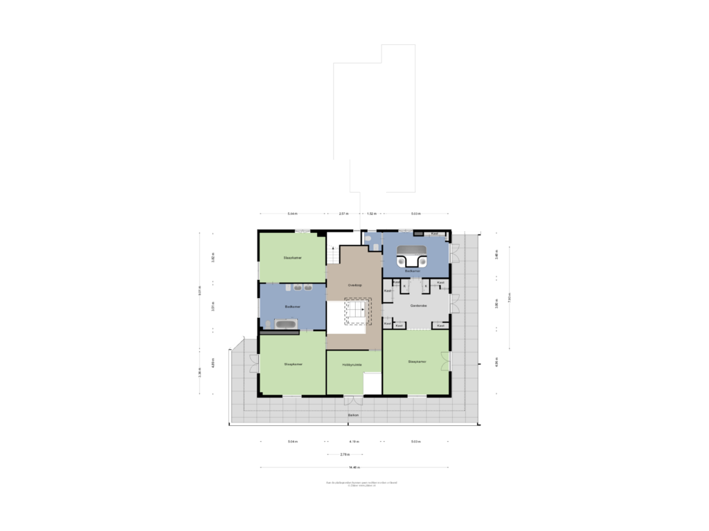 View floorplan of Eerste verdieping of St.-Michielsgestelseweg 3