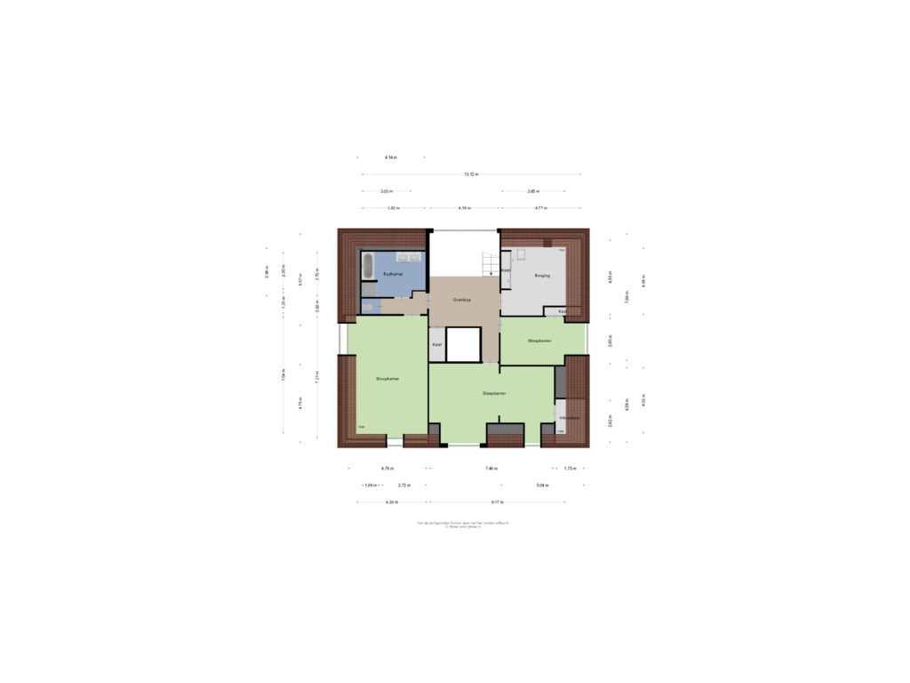 View floorplan of Zolder of St.-Michielsgestelseweg 3