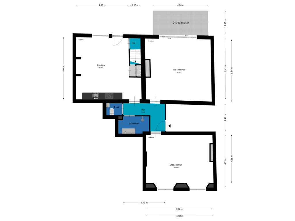 Bekijk plattegrond van Begane Grond van Ambtmanstraat 9-A