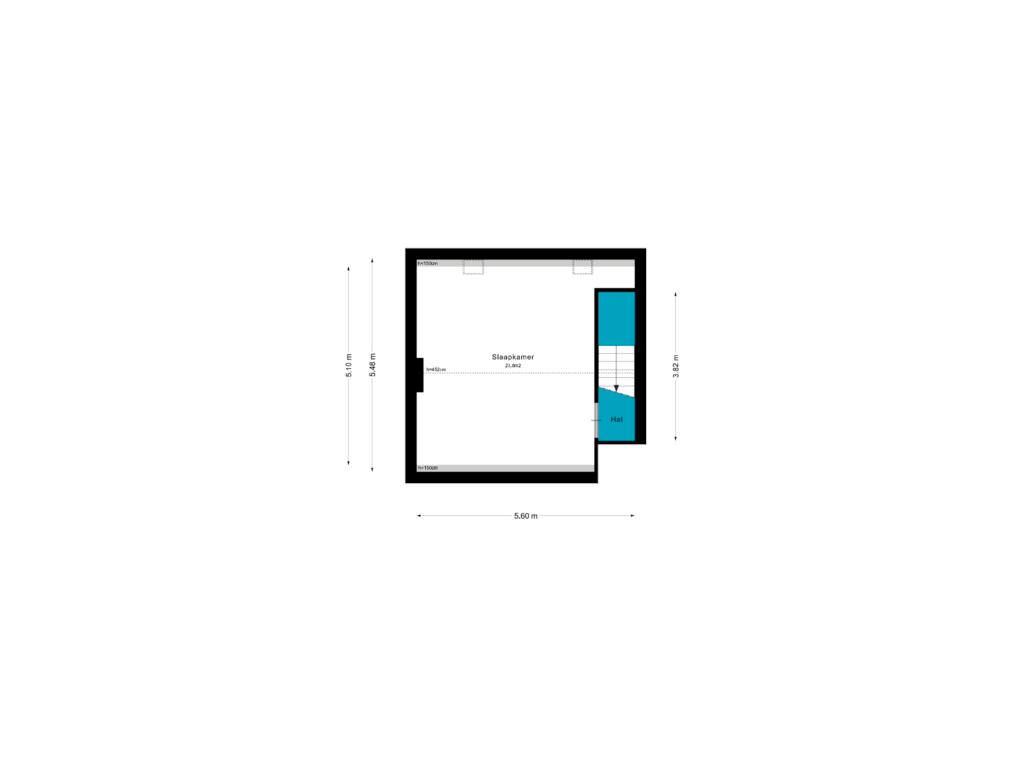 Bekijk plattegrond van Verdieping van Ambtmanstraat 9-A