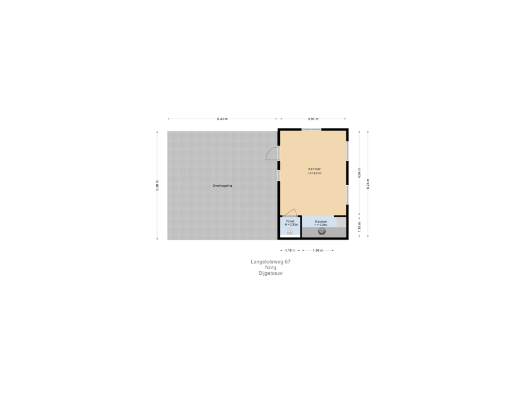 Bekijk plattegrond van Bijgebouw van Langeloërweg 67