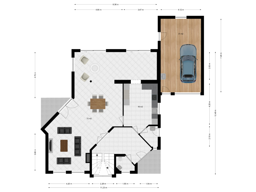 View floorplan of Begane Grond of Klosterweg 110