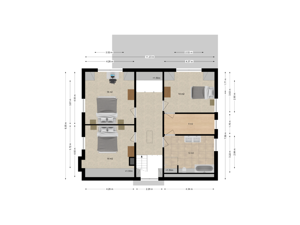 View floorplan of 1e Verdieping of Klosterweg 110