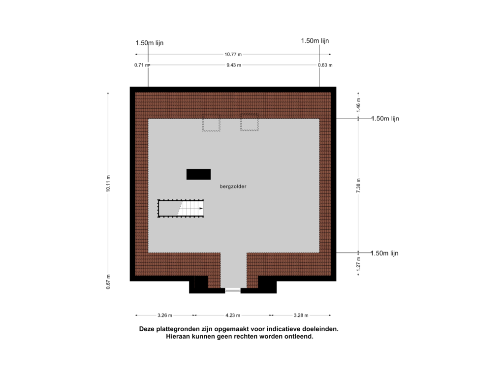 View floorplan of 2e verdieping of Bosstraat 21