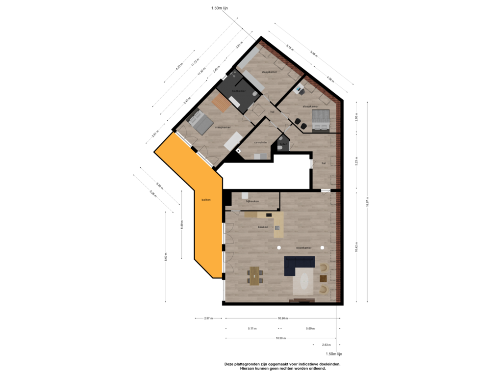 View floorplan of Appartement of Peperdijk 51