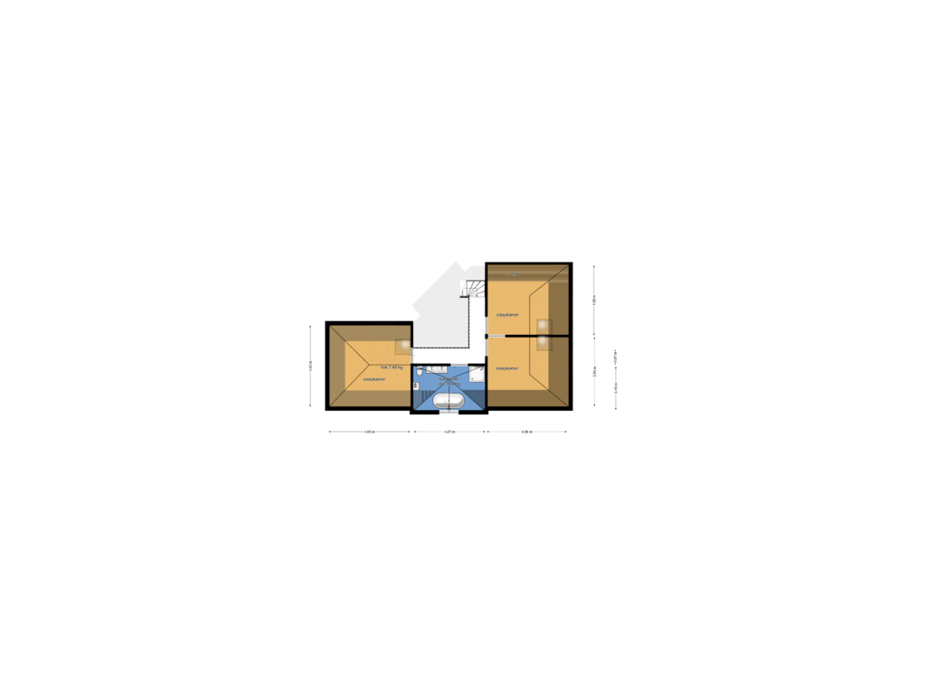 View floorplan of eerste etage of Zandpad 2-C