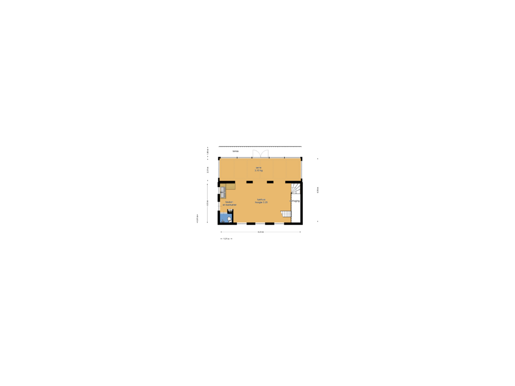 View floorplan of tuinhuis of Zandpad 2-C