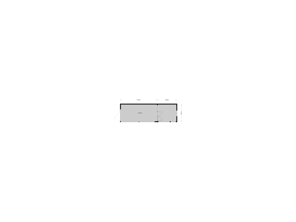 View floorplan of schuur of Zandpad 2-C