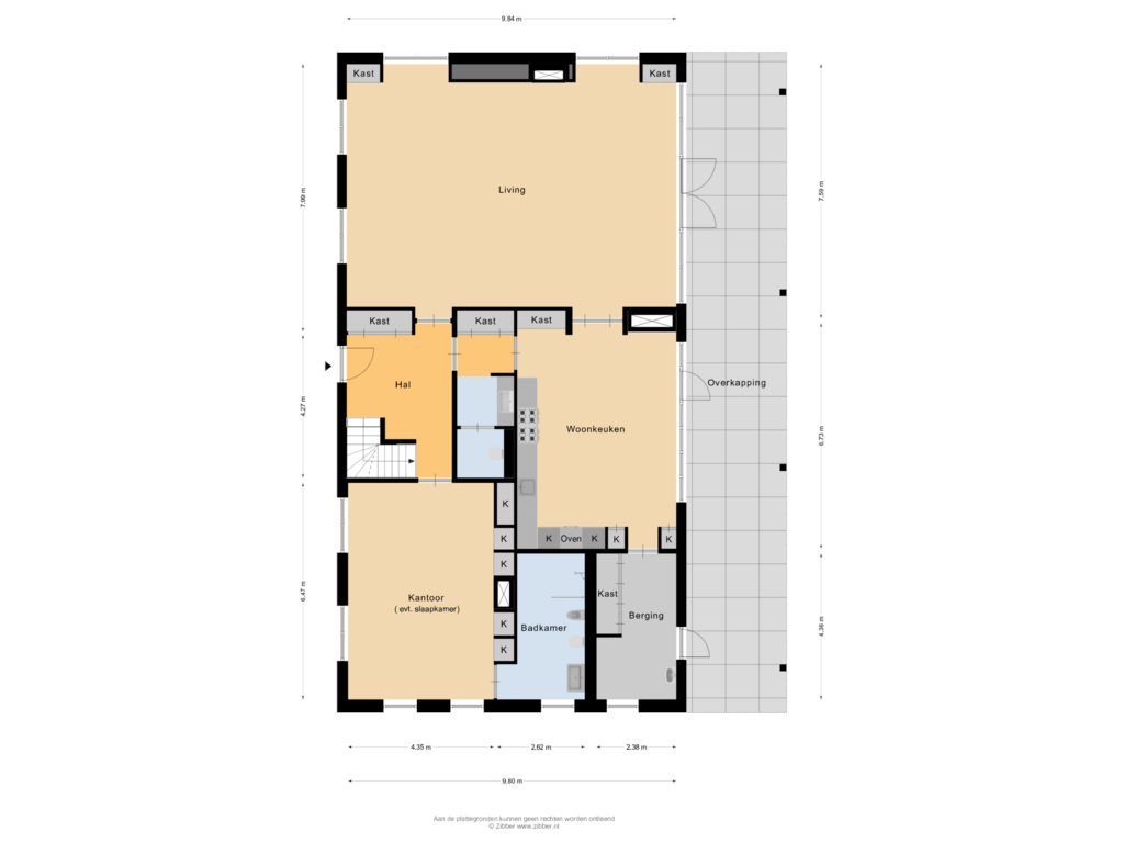 Bekijk plattegrond van Begane grond van Deventerdijk 2