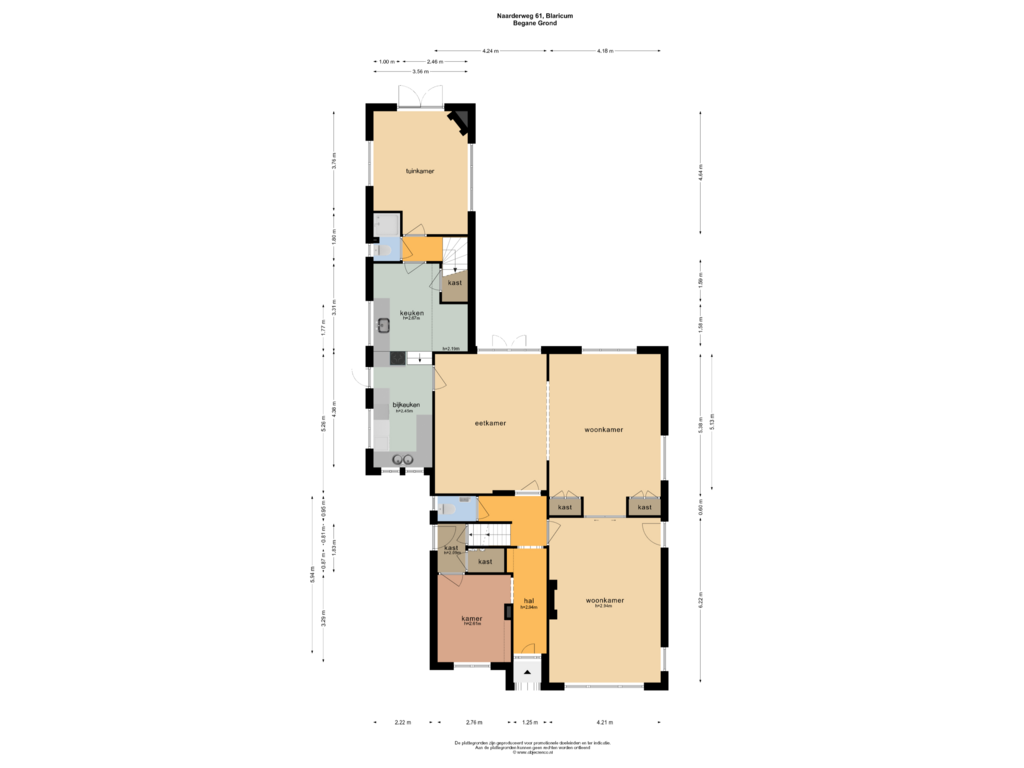 Bekijk plattegrond van BEGANE GROND van Naarderweg 61