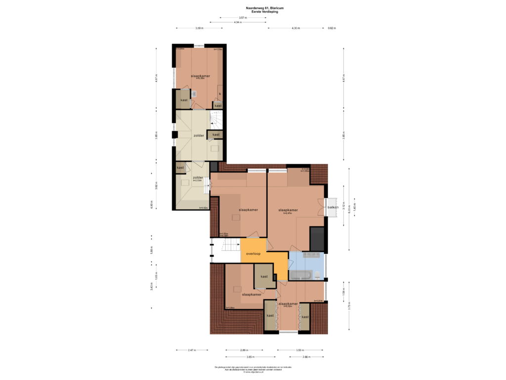 Bekijk plattegrond van EERSTE VERDIEPING van Naarderweg 61