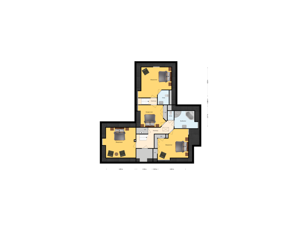 View floorplan of 1e Verdieping of Kerkstraat 124