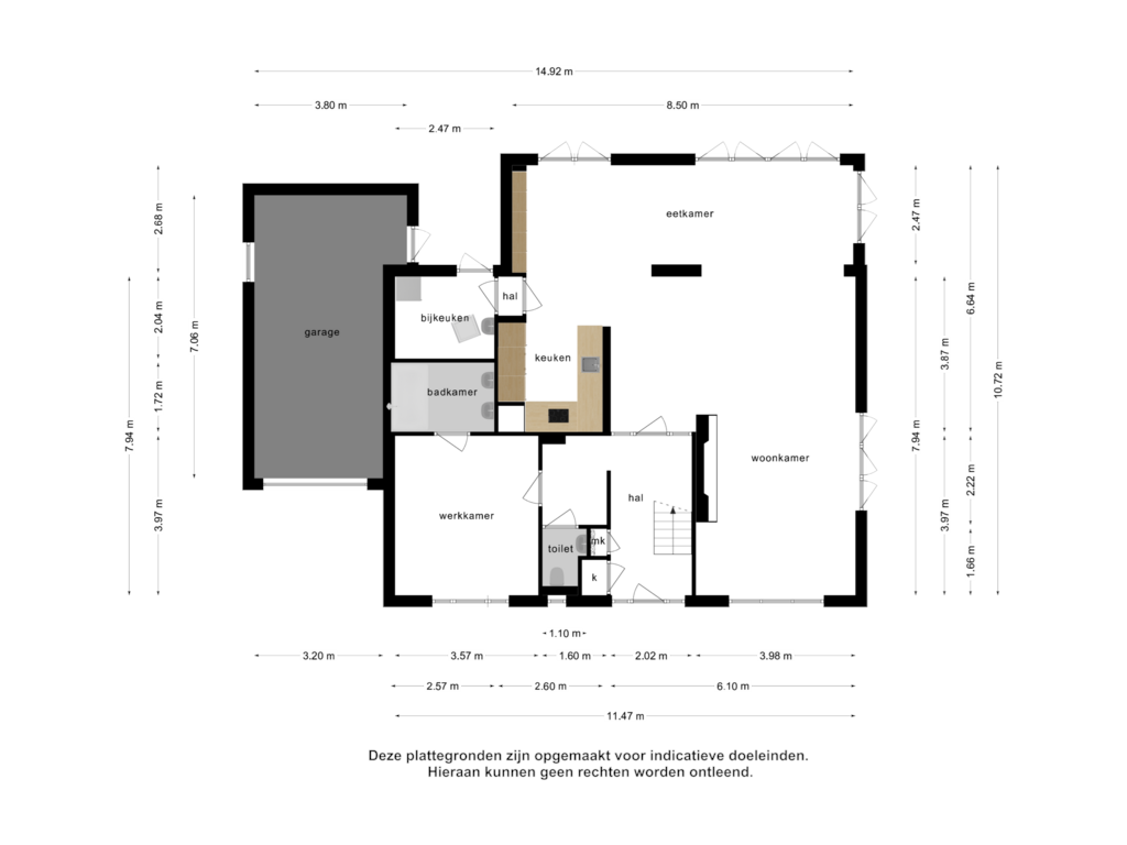 View floorplan of Begane grond of Eikenlaan 20-R