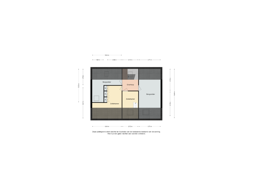 Bekijk plattegrond van Zolder van Kloosterstraat 21