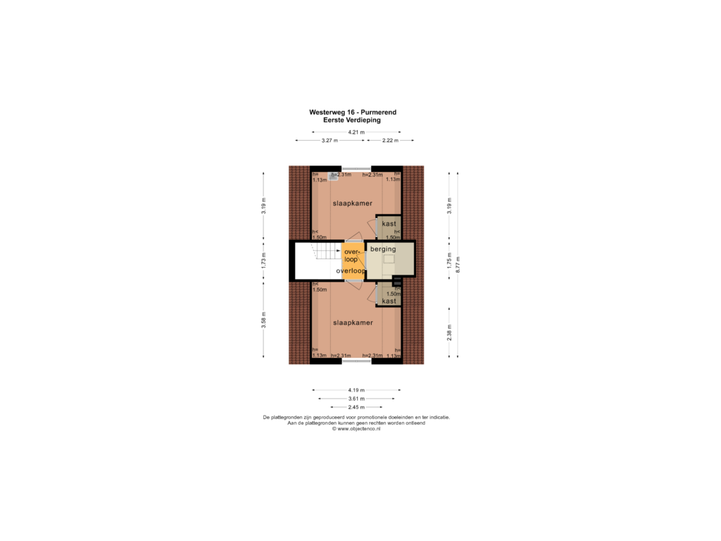 Bekijk plattegrond van EERSTE VERDIEPING van Westerweg 16