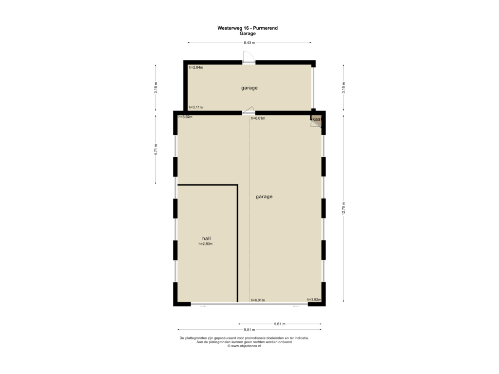 Bekijk plattegrond van GARAGE van Westerweg 16