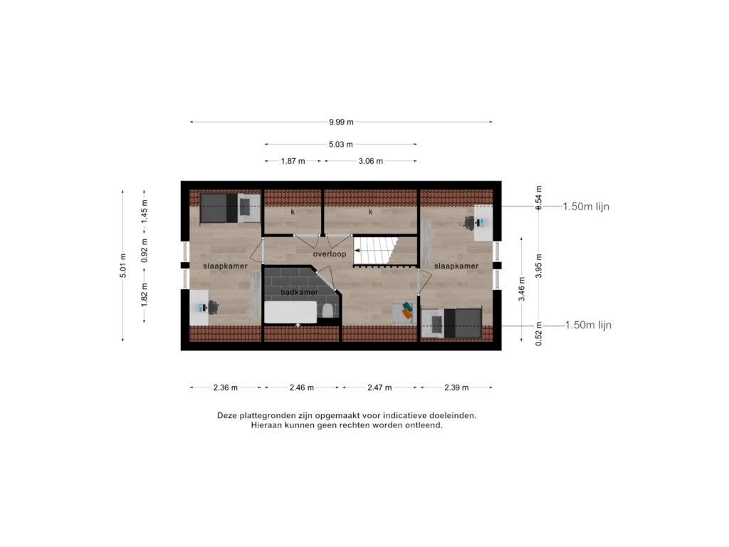 View floorplan of 1e verdieping of Veerse Meerdreef 41