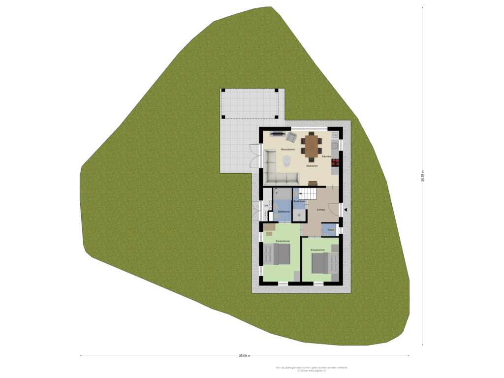 Bekijk plattegrond van Begane grond tuin van Bosrandweg 5-RH4