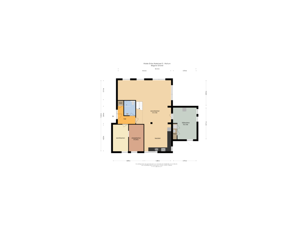 Bekijk plattegrond van BEGANE GROND van Hidde Dirks Katstraat 5