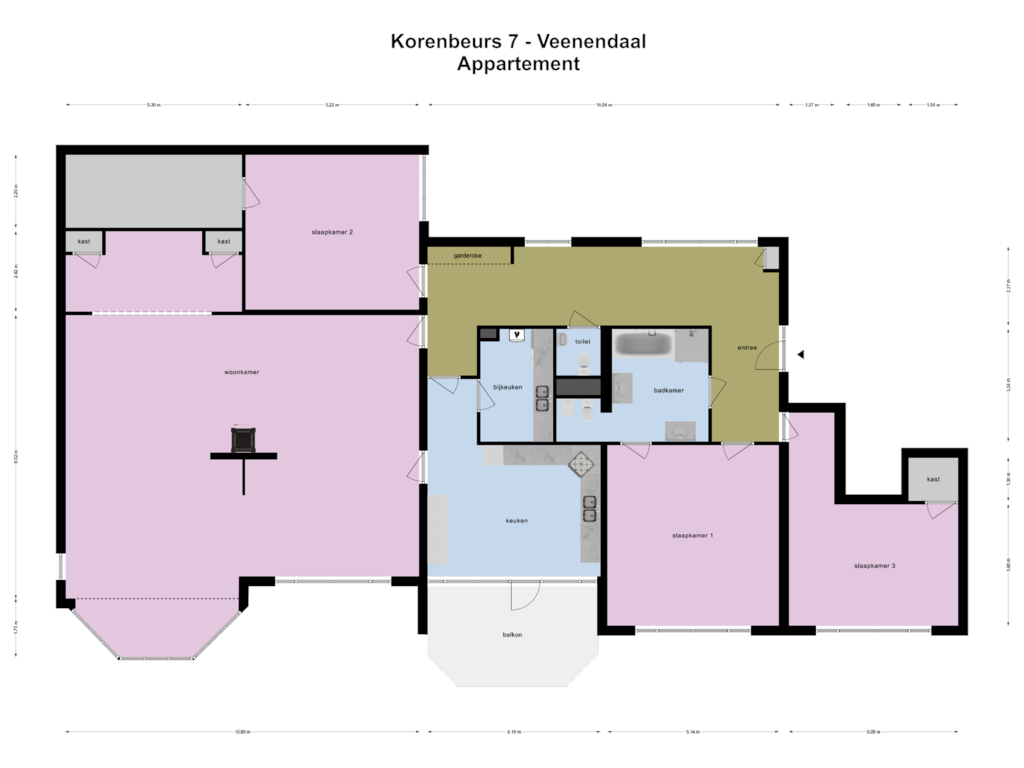 View floorplan of Appartement of De Korenbeurs 7