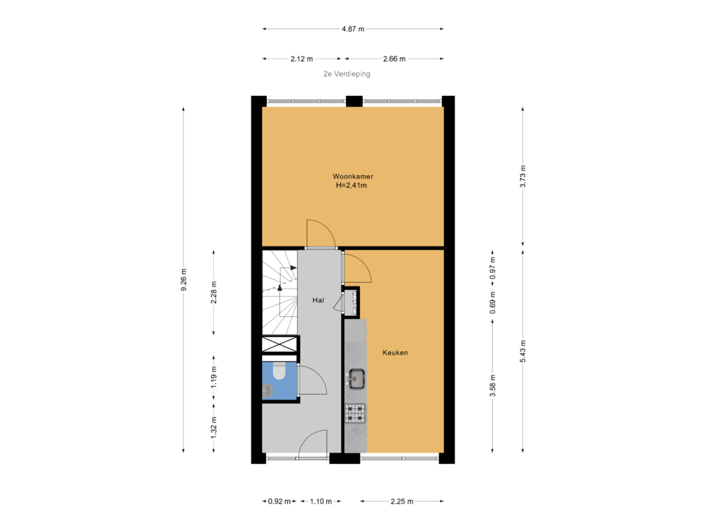 Bekijk plattegrond van 2e Verdieping van De Heemstraat 38-A